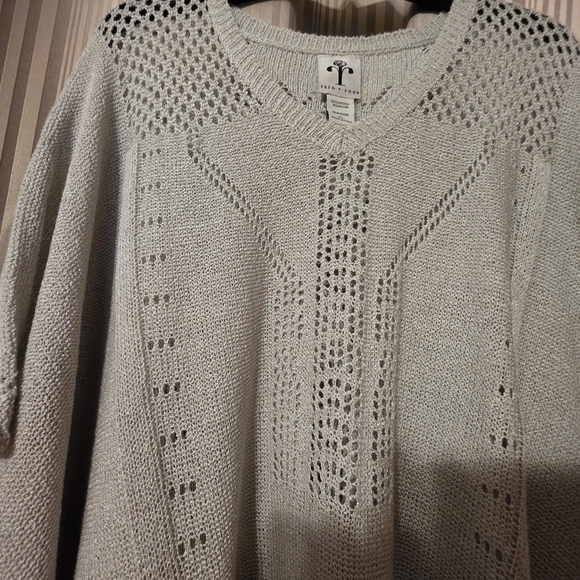 Elegant Knit Women's Sweater in Light Gray - Picture 3 of 5